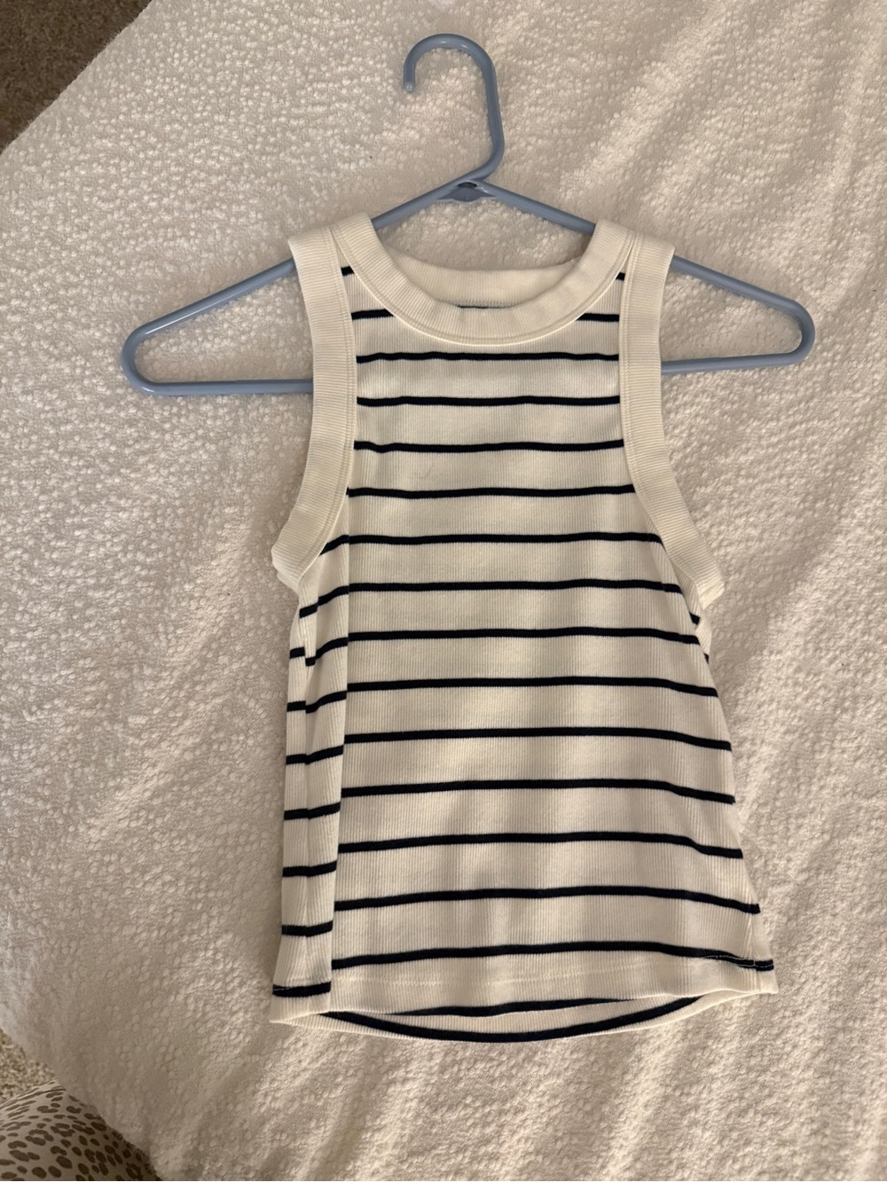 Old Navy White Tank Top with Black Stripes